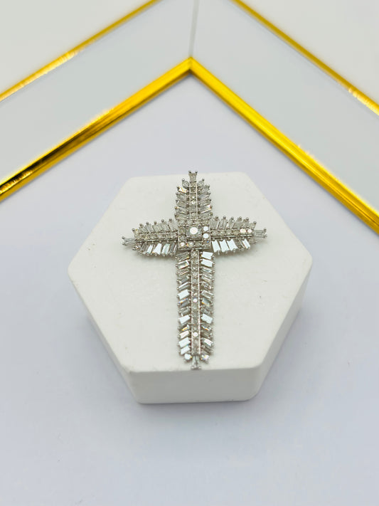 K18 Japan Gold Cross Natural Diamond Pendant 1 carat