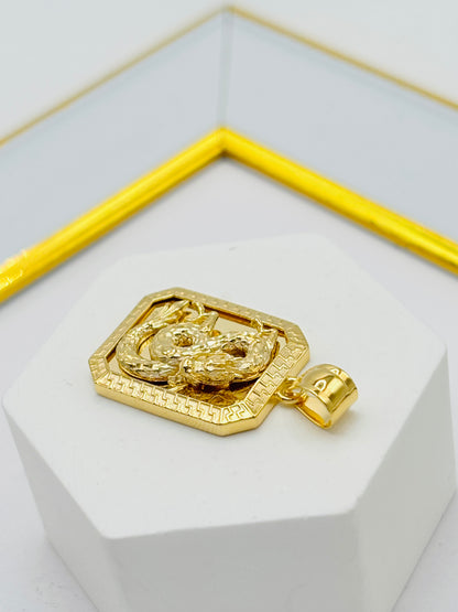 18K Gold Dragon Pendant