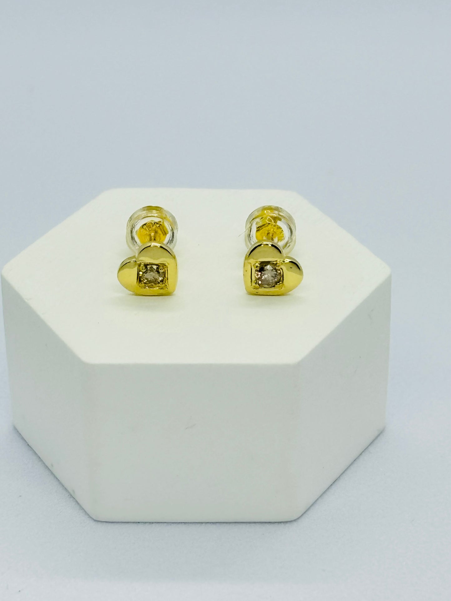 K18 Japan Gold Heart Earrings 0.20 carat Natural Diamond