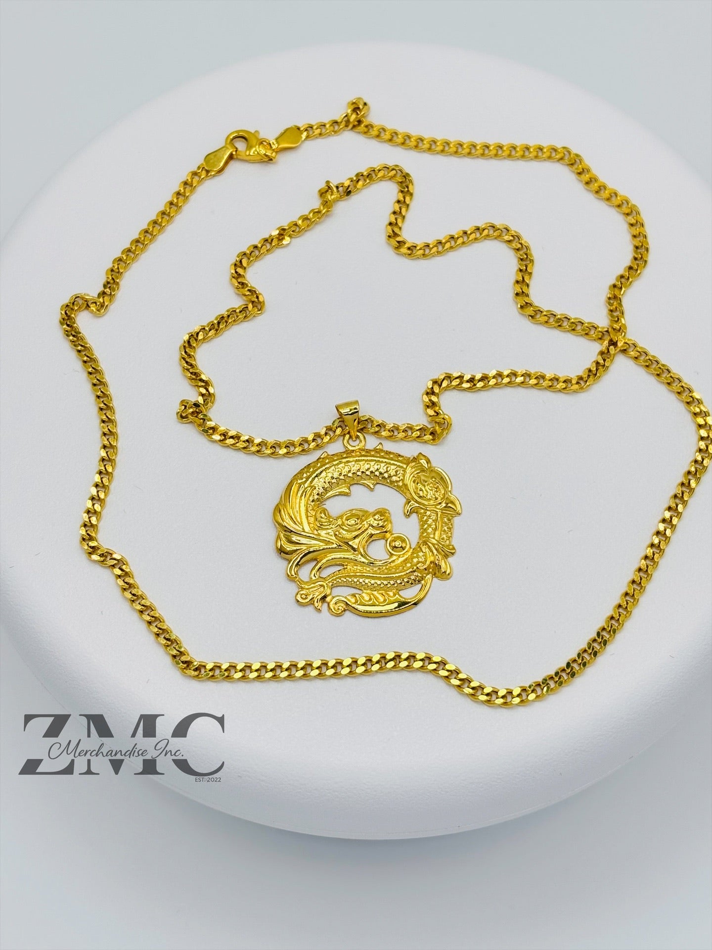 18K Gold Dragon Necklace