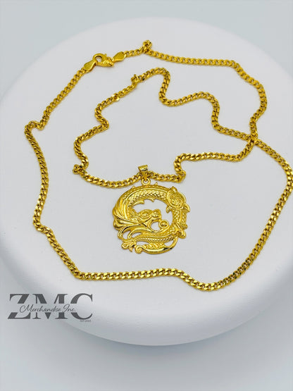 18K Gold Dragon Necklace