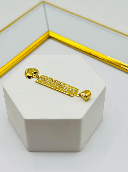 18K Gold Long with Heart Pendant