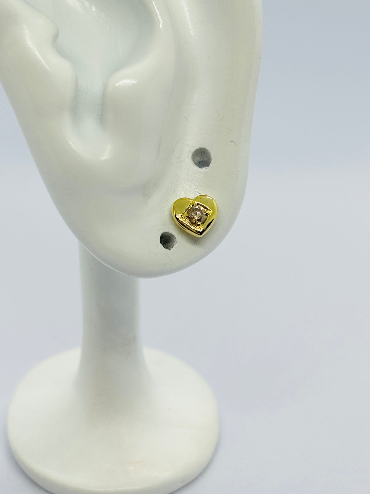 K18 Japan Gold Heart Earrings 0.20 carat Natural Diamond