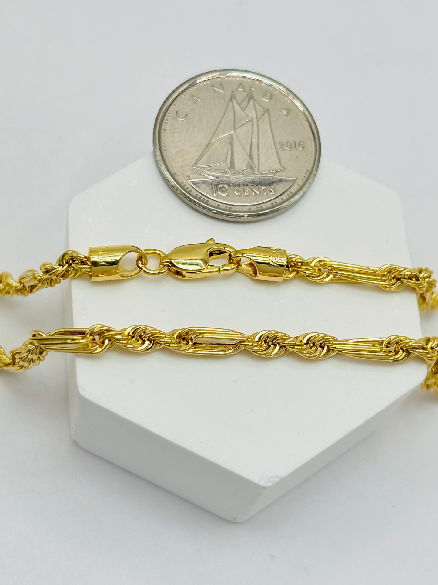 18K Gold Rope Bar with Cross Pendant Necklace