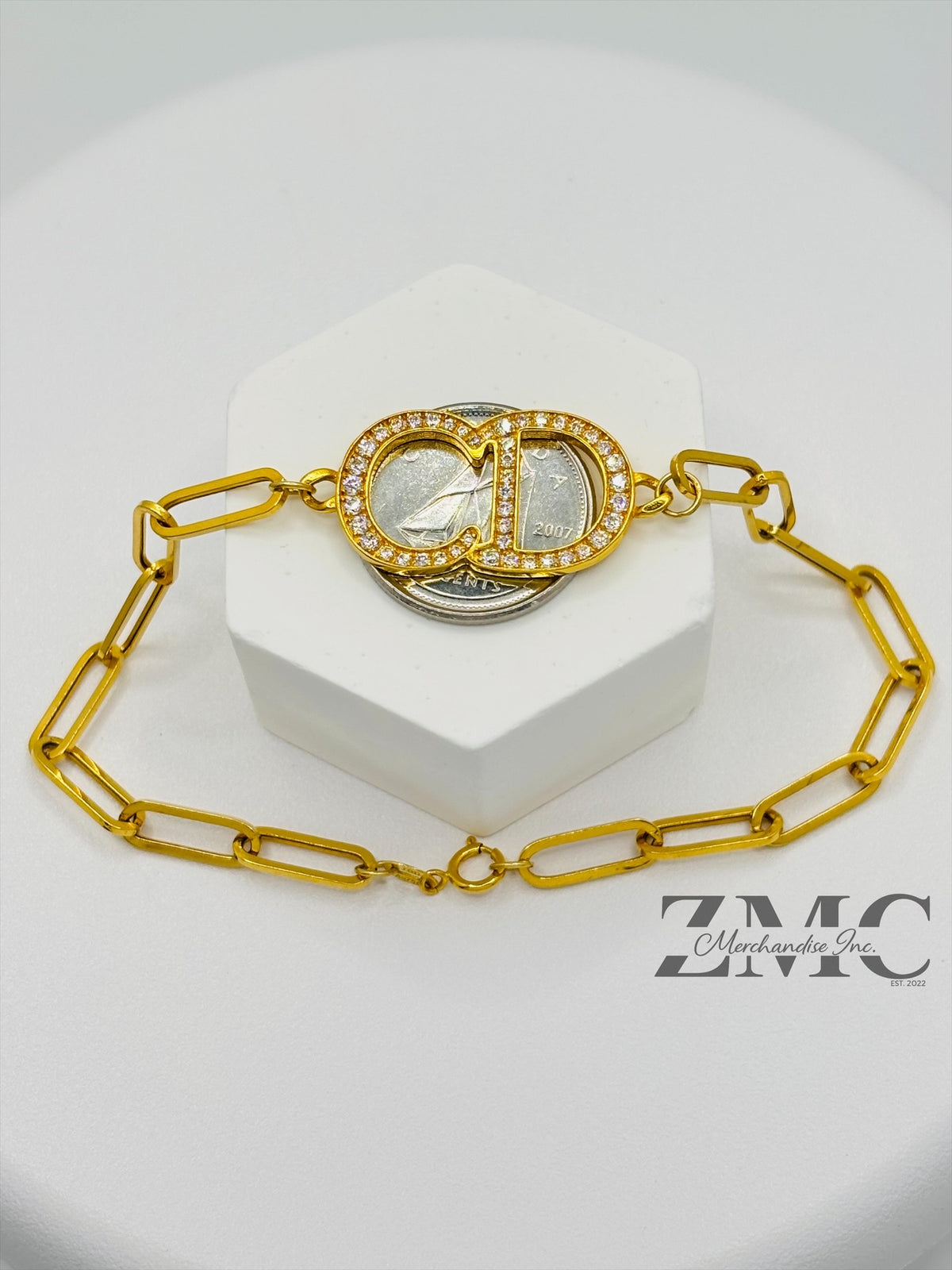 18K Gold Paperclip Bracelet