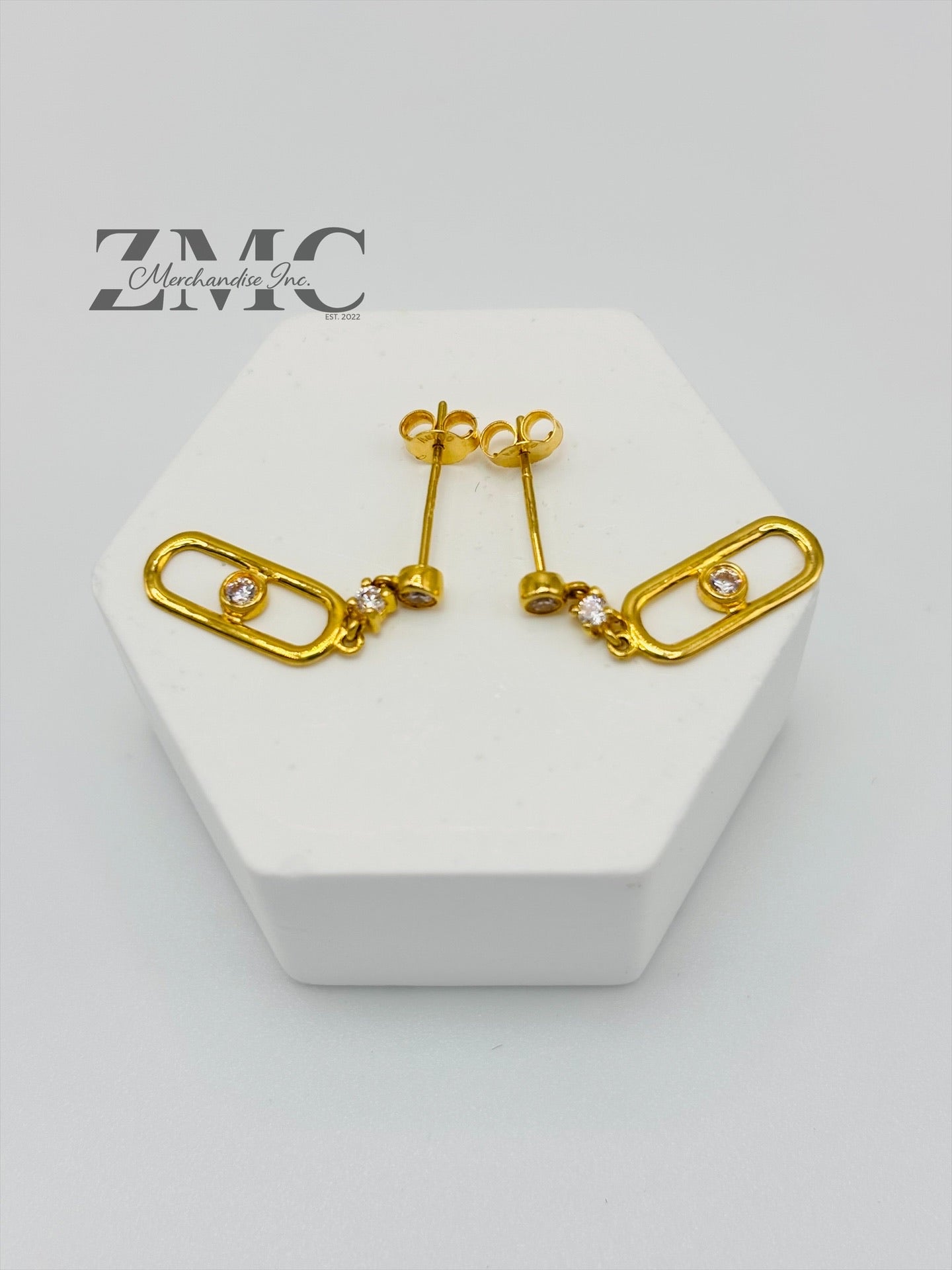 18K Gold Dangling Earrings