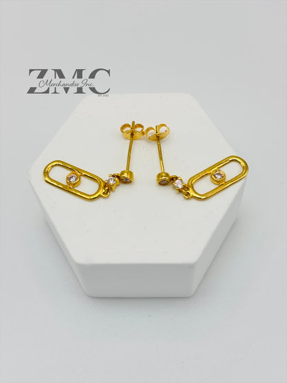 18K Gold Dangling Earrings