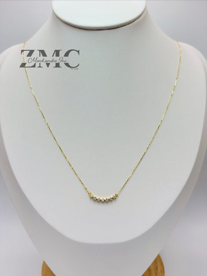 18K Gold Attached 7 Stone Necklace 0.168 carat Natural Diamond