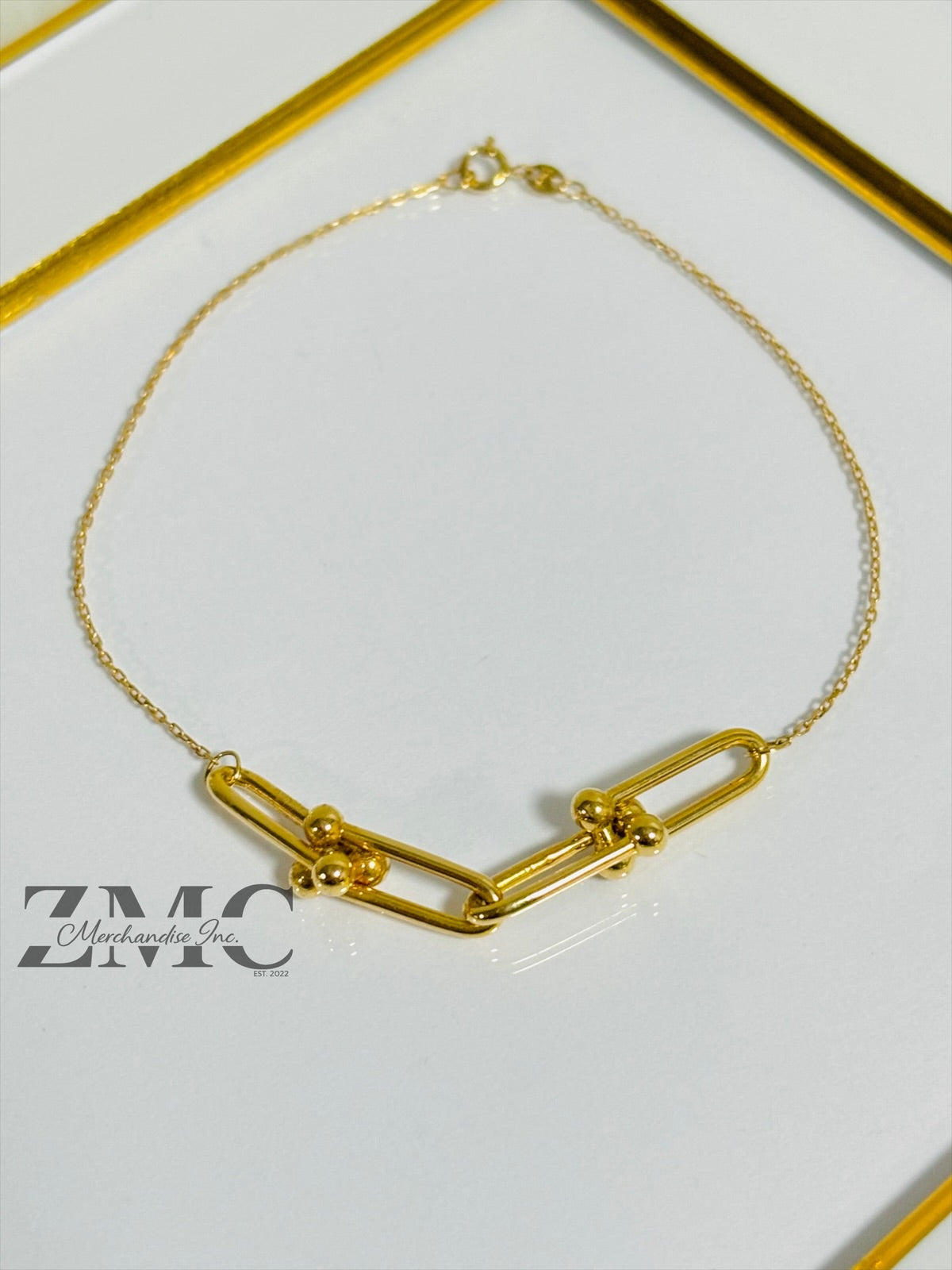 18K Gold Hardware and Link Combination Bracelet