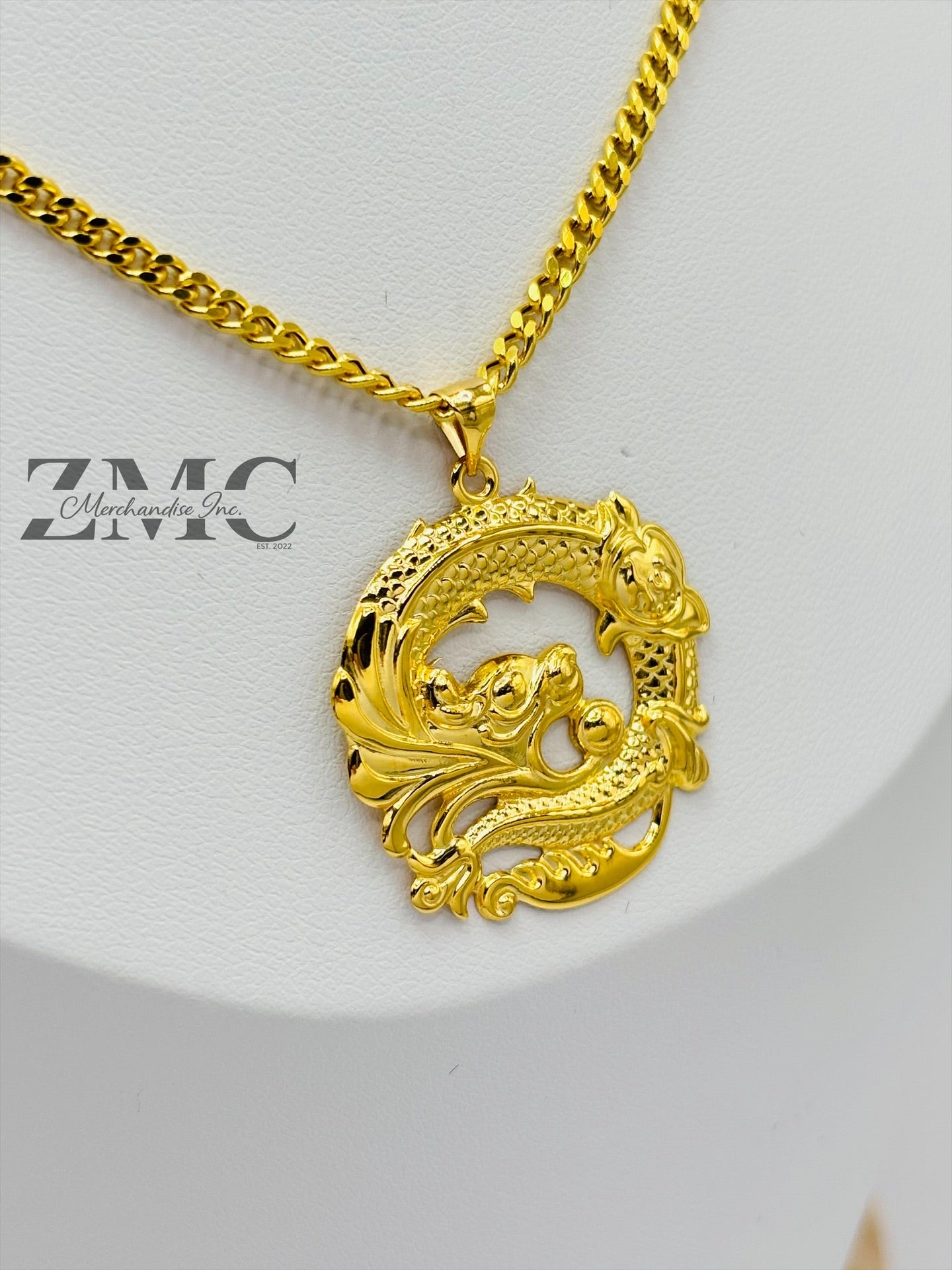 18K Gold Dragon Necklace