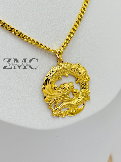 18K Gold Dragon Necklace