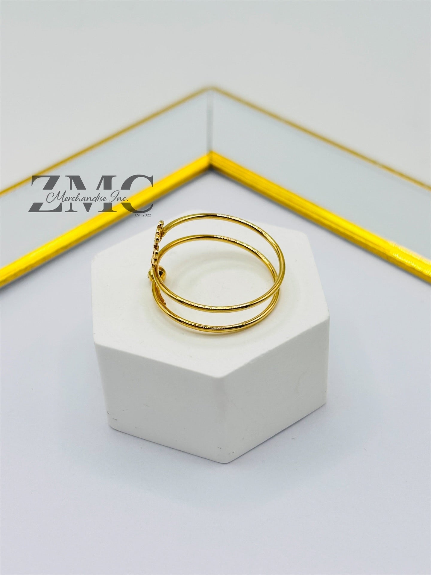 18K Spiral Flower Ring