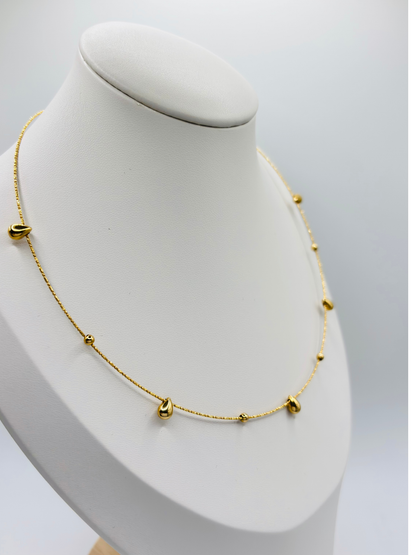 K18 Japan Gold Teardrop Omega Necklace