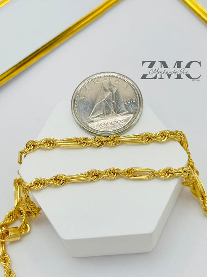 18K Gold Rope/Bar Chain