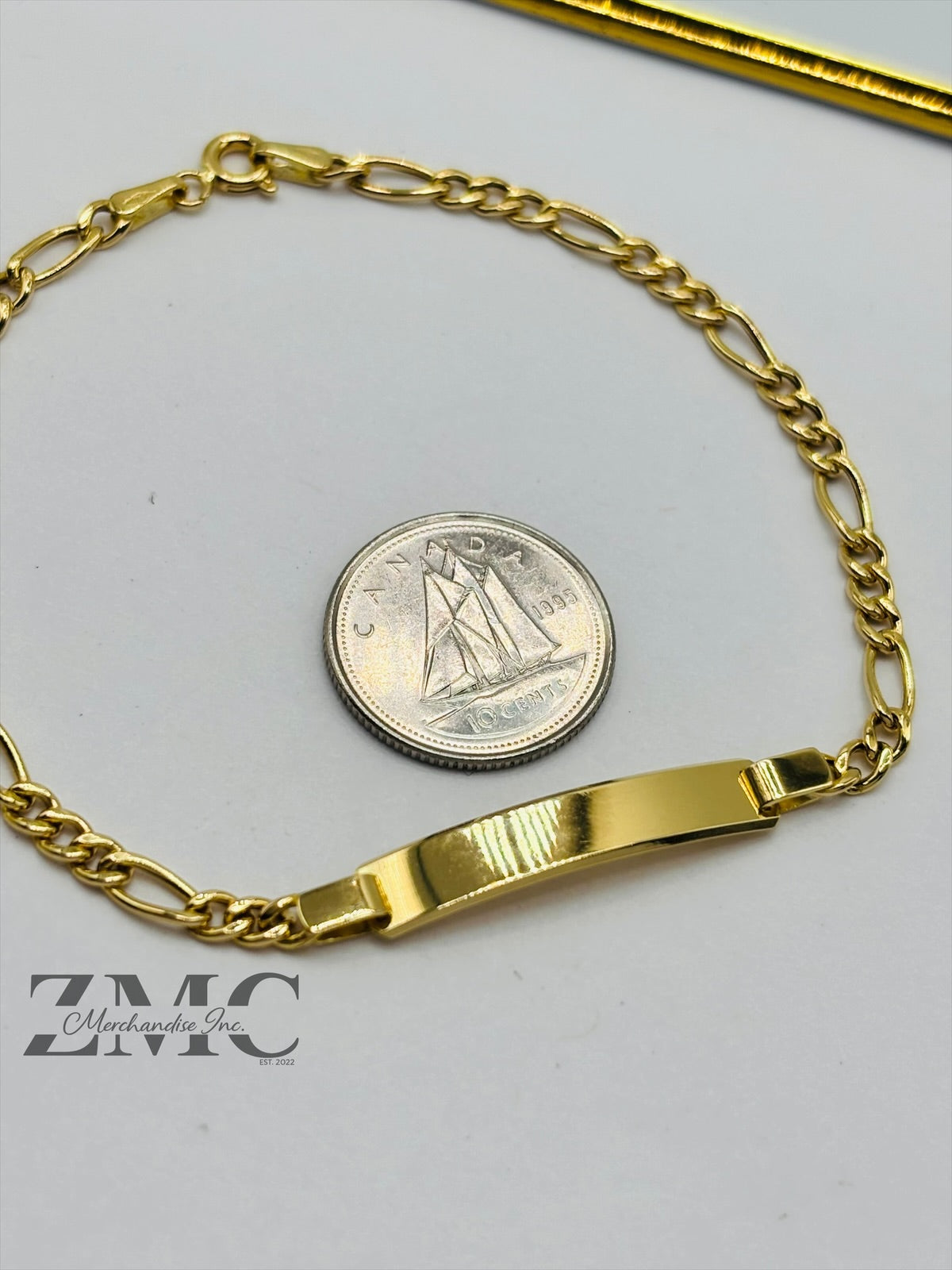 18K Gold Name Figaro Bracelet