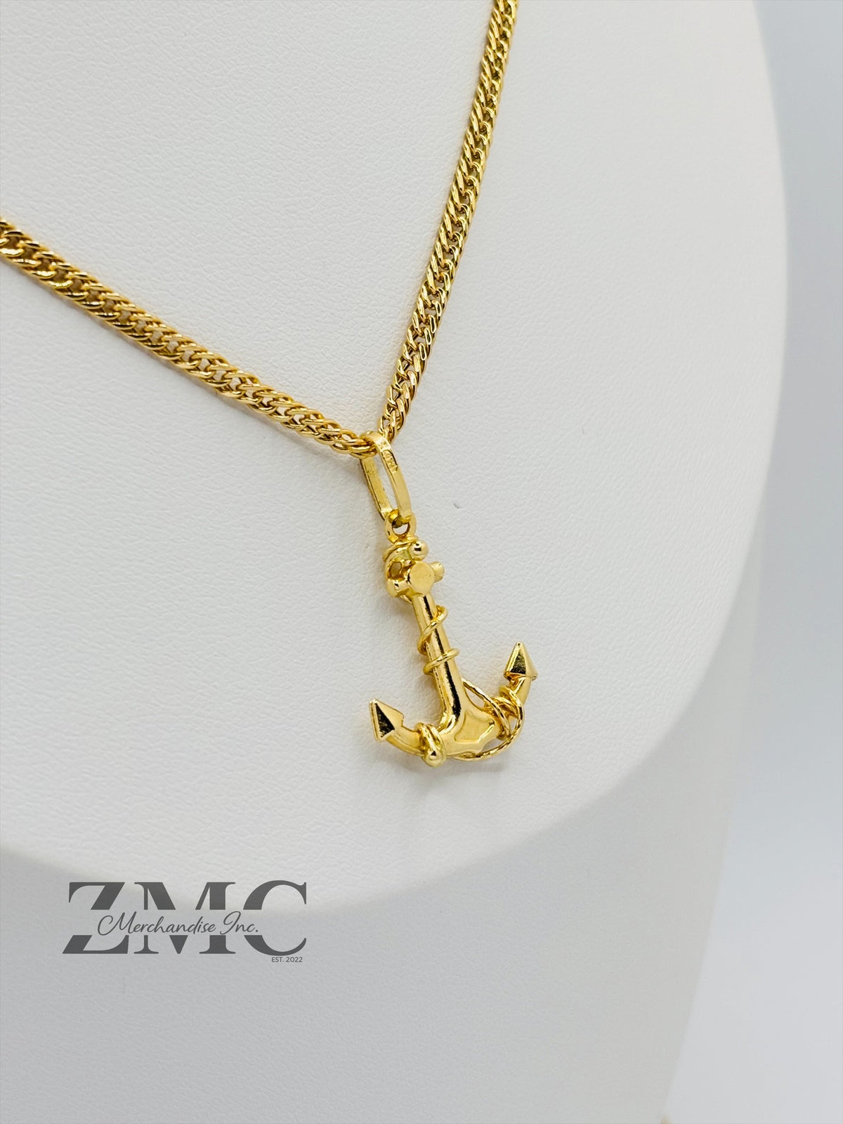 18K Gold Anchor Necklace