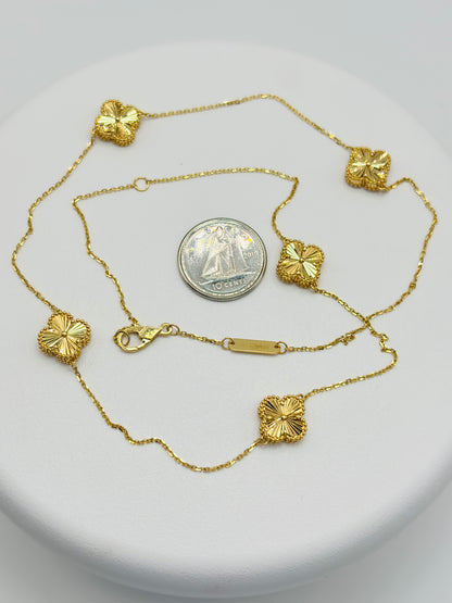 18K Gold 5 Clover Necklace