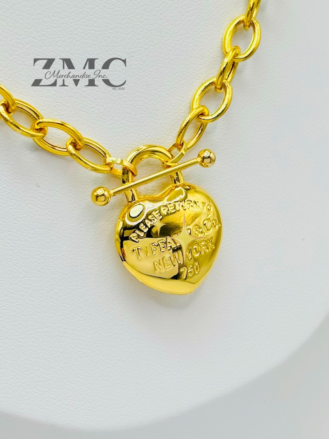 18K Gold Heart Attached Necklace