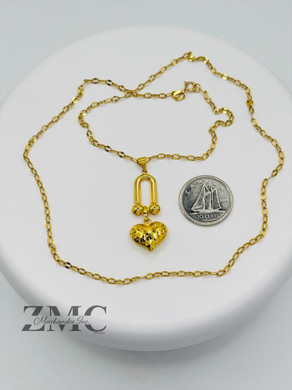 18K Gold Hardware Heart Dancing Necklace