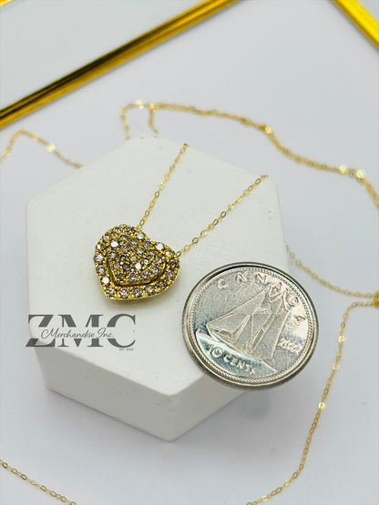 K18 Japan Gold Many Ways Pendant Natural Diamonds with FREE 18K Gold Chain