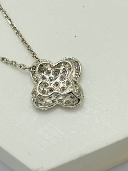 K18 Japan Clover 0.50ct Natural Diamond Necklace