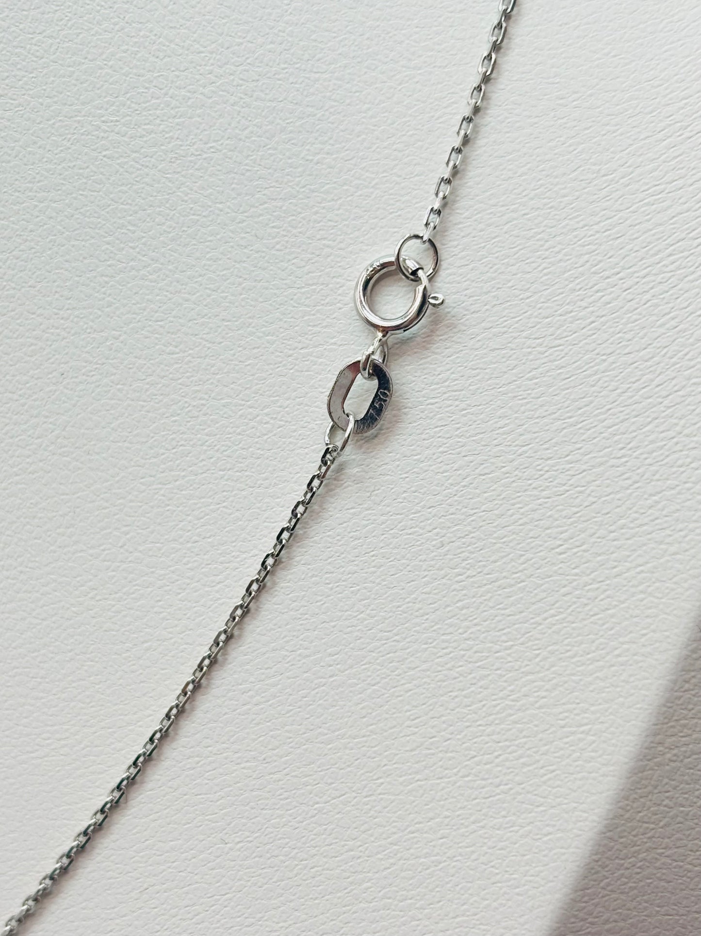 18K White Gold Necklace and Earrings Heart Set