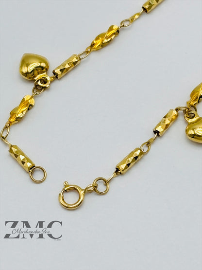 18K Gold Heart and Star Bracelet