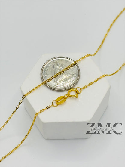18K Gold 3 Stone Necklace