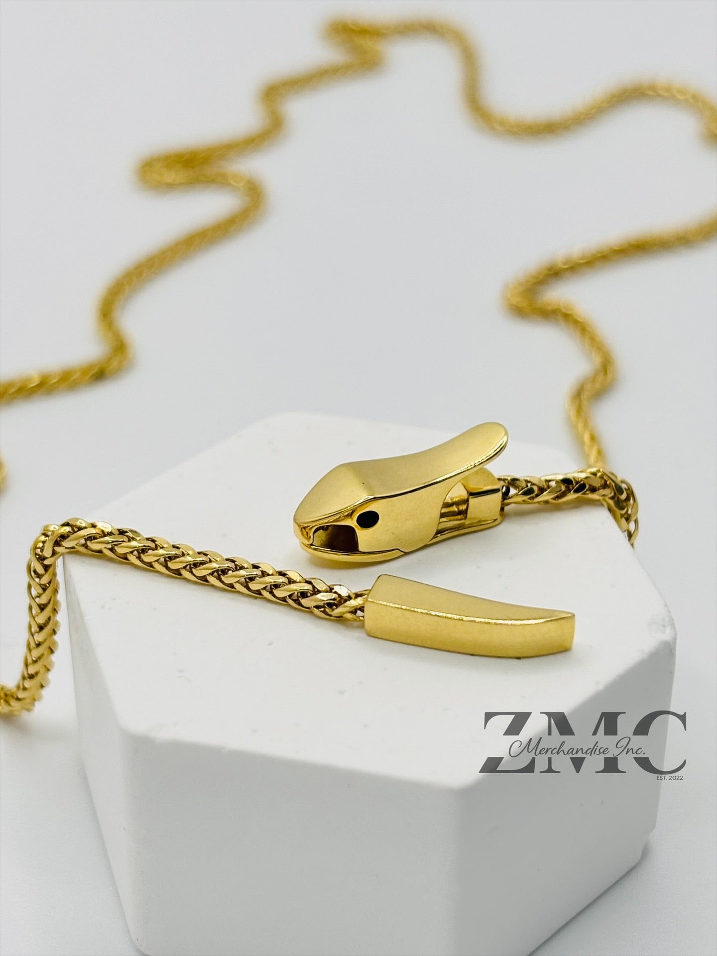 18K Gold Snake Bite Necklace