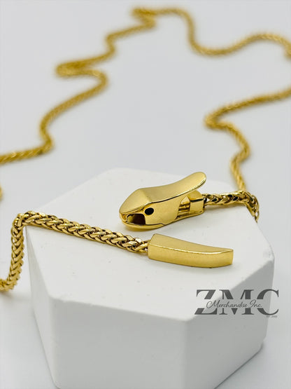 18K Gold Snake Bite Necklace