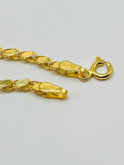 18K Gold Damascus Bracelet Slim