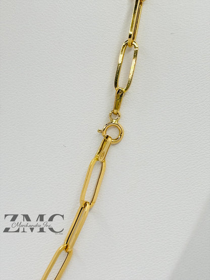 18K Gold Paperclip Chain 10 mm Link