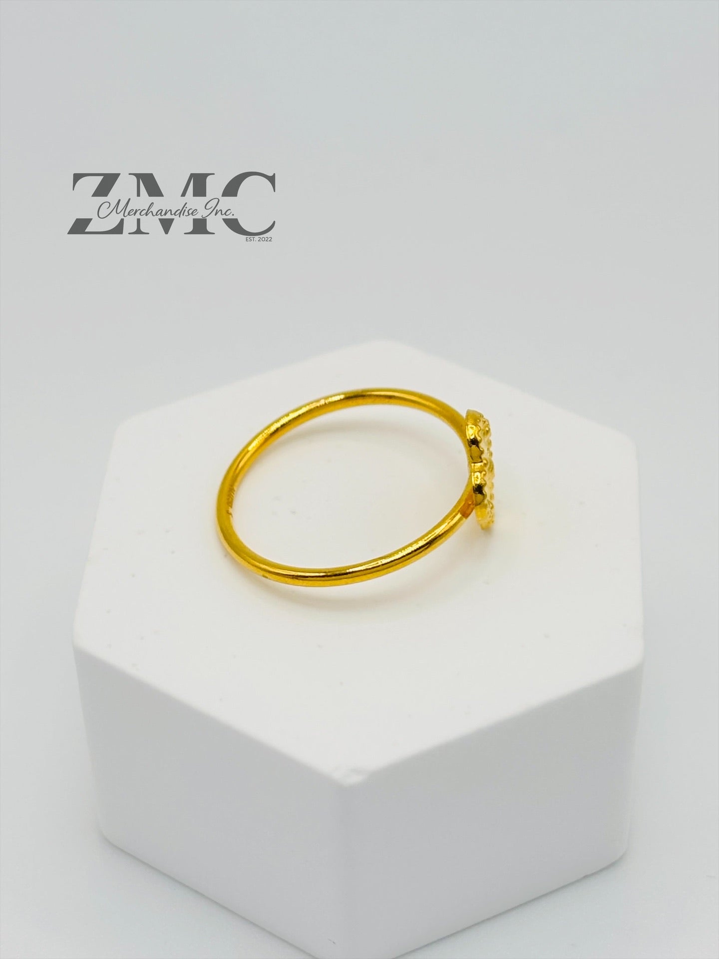 18K Gold Ring Clover 8.5 mm