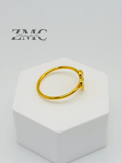 18K Gold Ring Clover 8.5 mm
