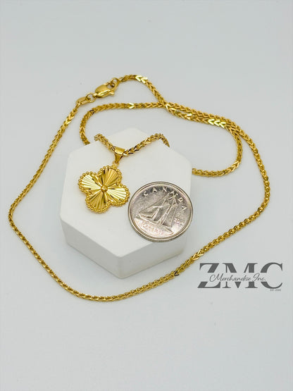 18K Gold Clover Necklace
