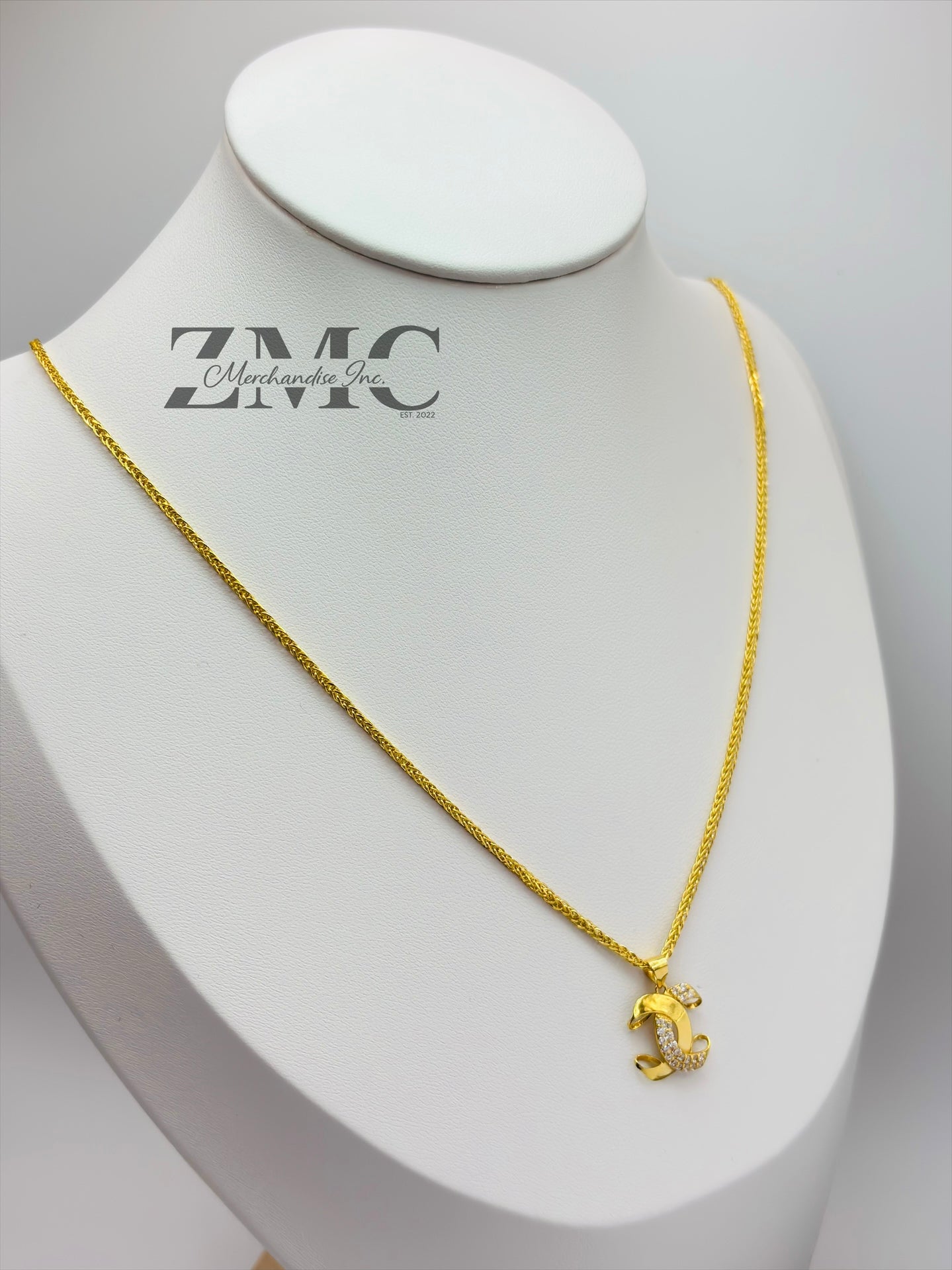 18K Gold C Necklace