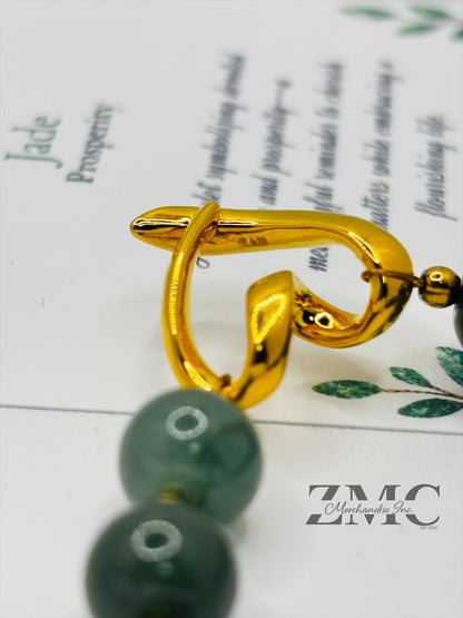 18K Gold Open Heart Jade Bracelet (Electroform Heart)