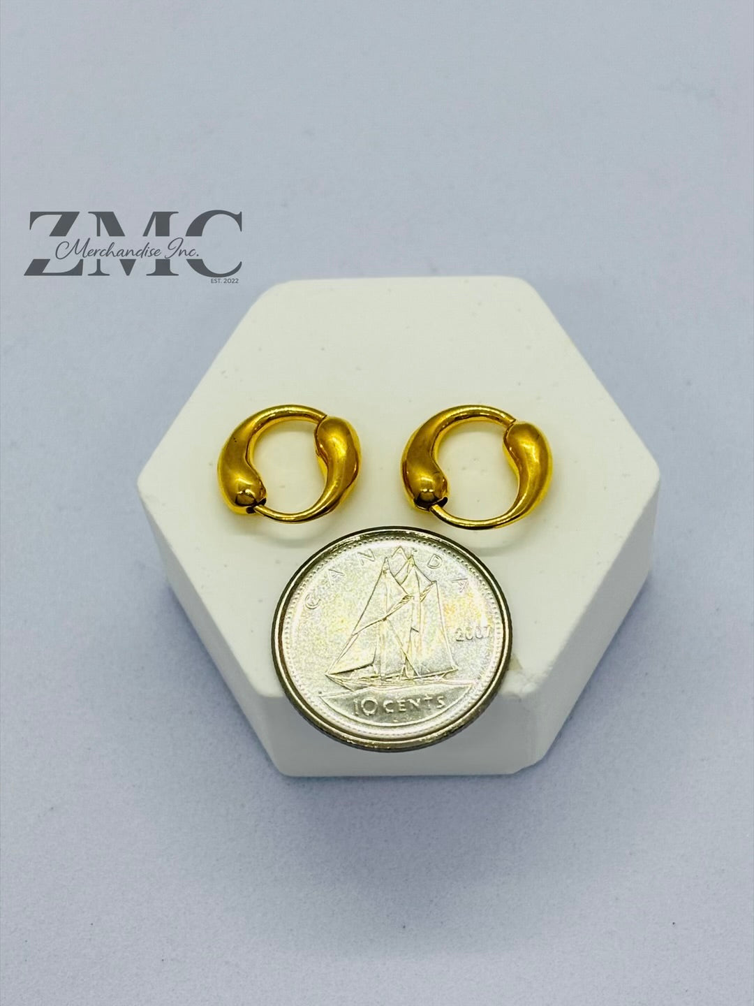 18K Gold Teardrop Loop Earrings Huggies