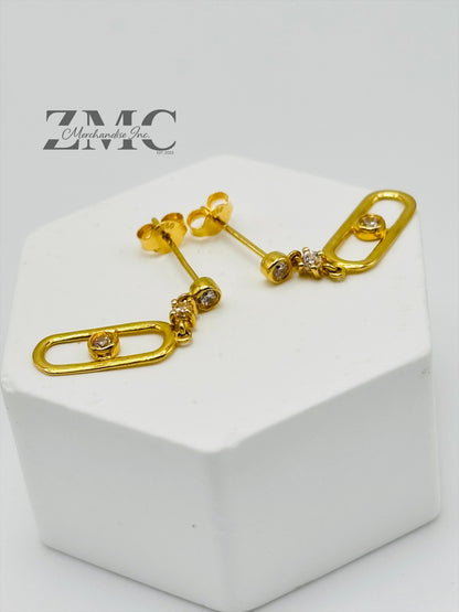 18K Gold Dangling Earrings