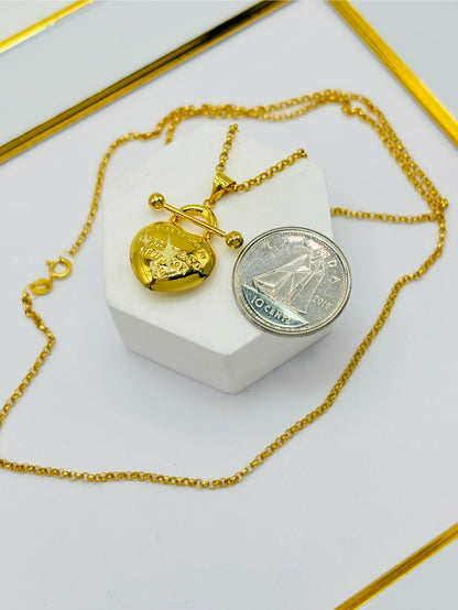 18K Gold Tauco Heart Necklace