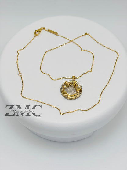 18K Gold Circle Hardware Necklace