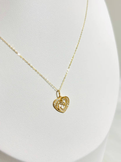 K18 Japan Heart Pendant 0.15 carat Natural Diamond with 18K Gold FREE Chain Set