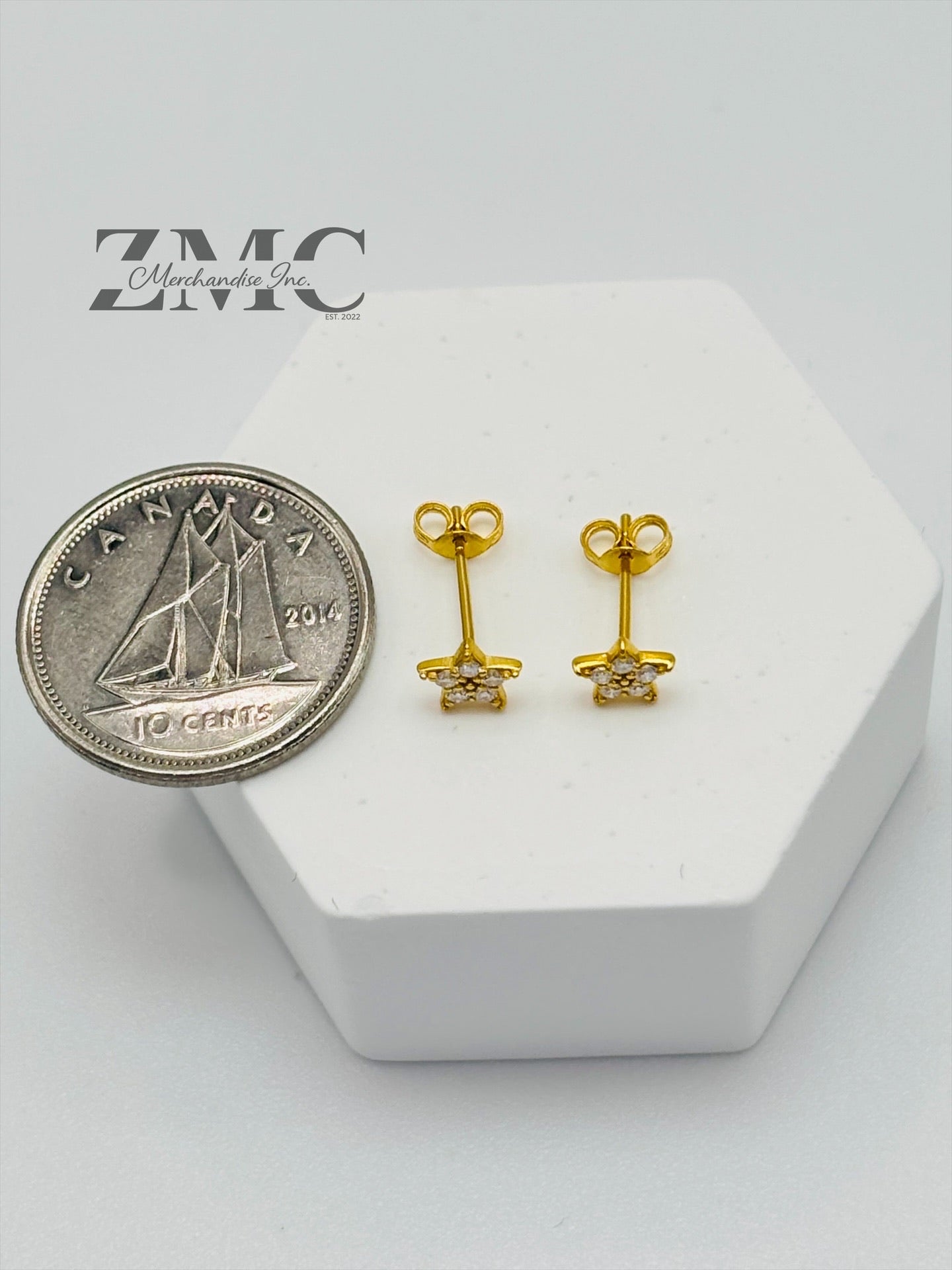 18K Gold Star Moissanite Diamond Kids Earrings