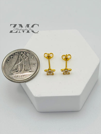 18K Gold Star Moissanite Diamond Kids Earrings