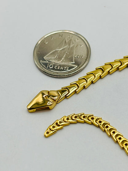18K Gold Plain Serpentine Bracelet