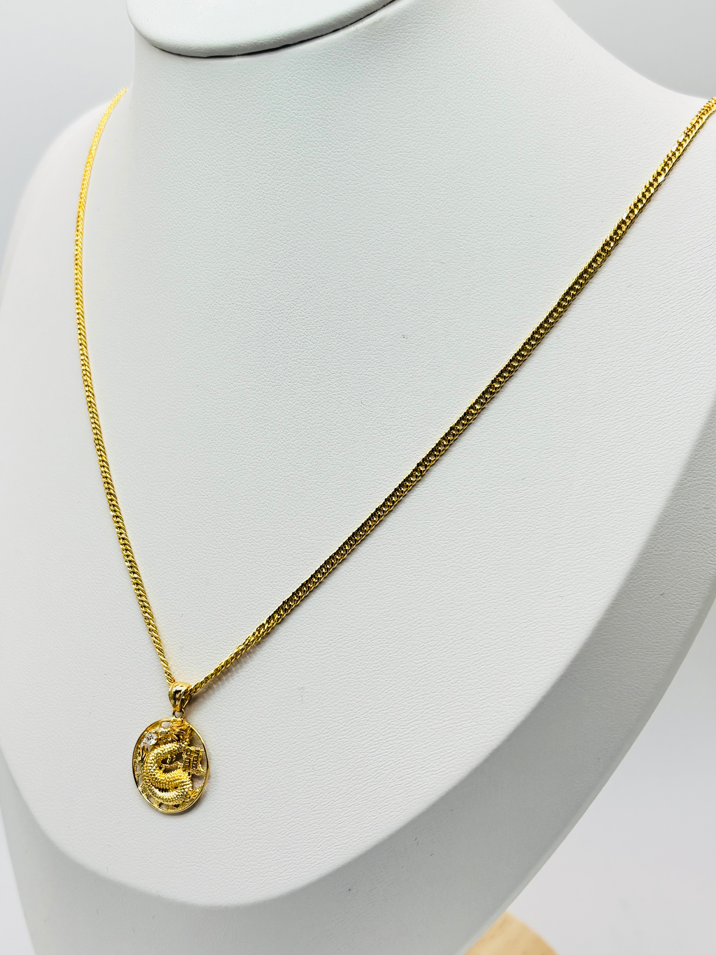 18K Gold Dragon Necklace