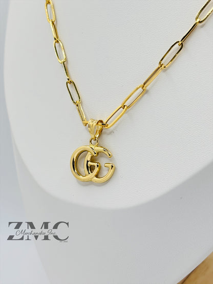 18K Gold Paperclip G Necklace