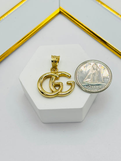 18K Gold G Pendant