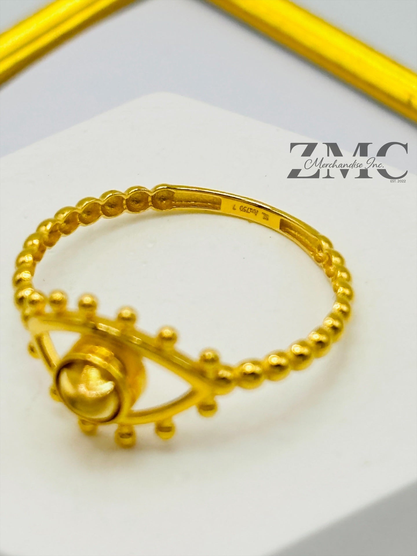 18K Gold Evil Eye Ring