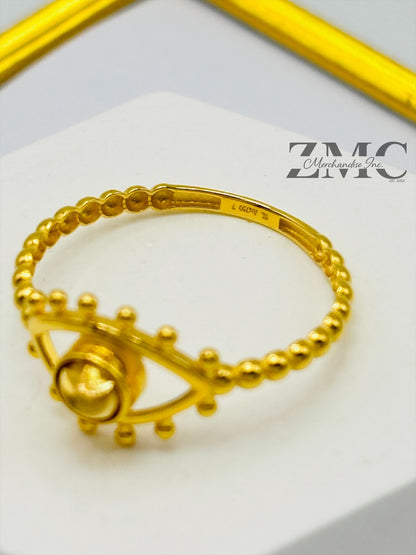 18K Gold Evil Eye Ring